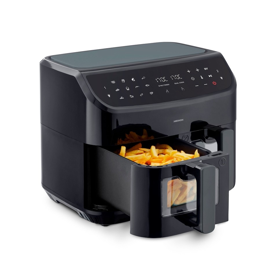 MEDION LIFE P20 Double 8.7 L 2600 W Hot air fryer Black - MEDION LIFE