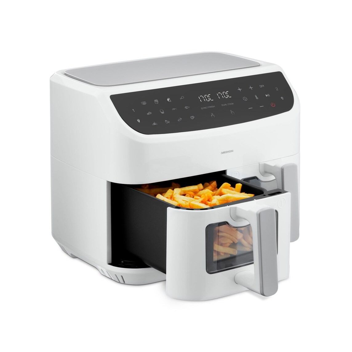 Medion MD 11760 Life P20 XXL Twin Doppelzonen-Heißluftfritteuse 8,7