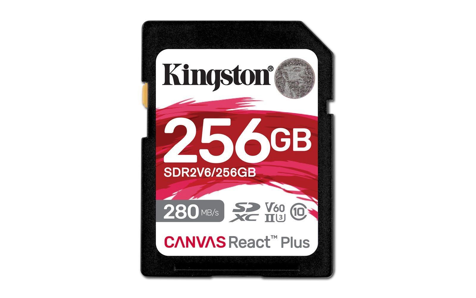 Kingston Technology 256GB Canvas React Plus SDXC UHS-II 280R/150W U3