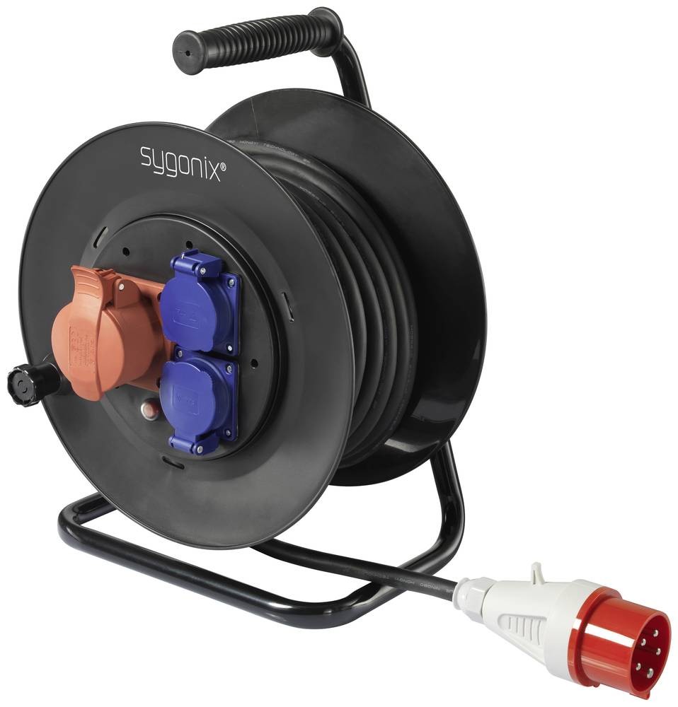 Sygonix SY-5806894 Kabeltrommel 25m black CEE-plug 16A 5polig