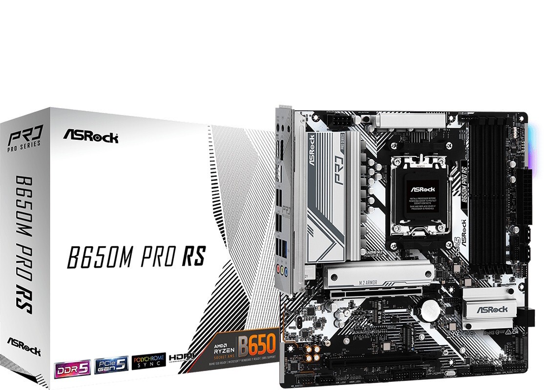 Asrock B650M Pro RS AMD B650 Socket AM5 micro ATX - Asrock B650M Pro