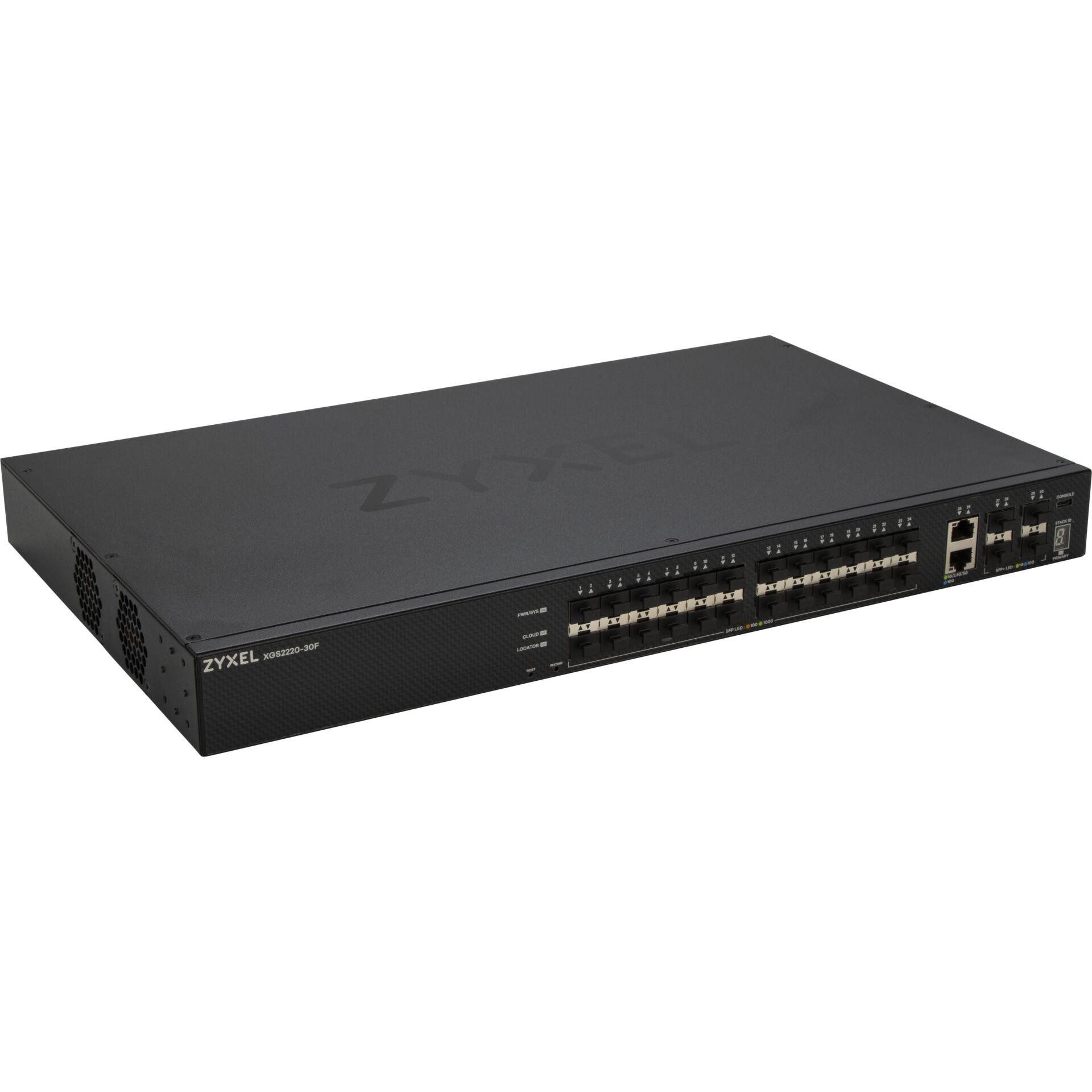 Zyxel XGS2220-30F Managed L3 Black - Zyxel XGS2220-30F, Managed, L3,