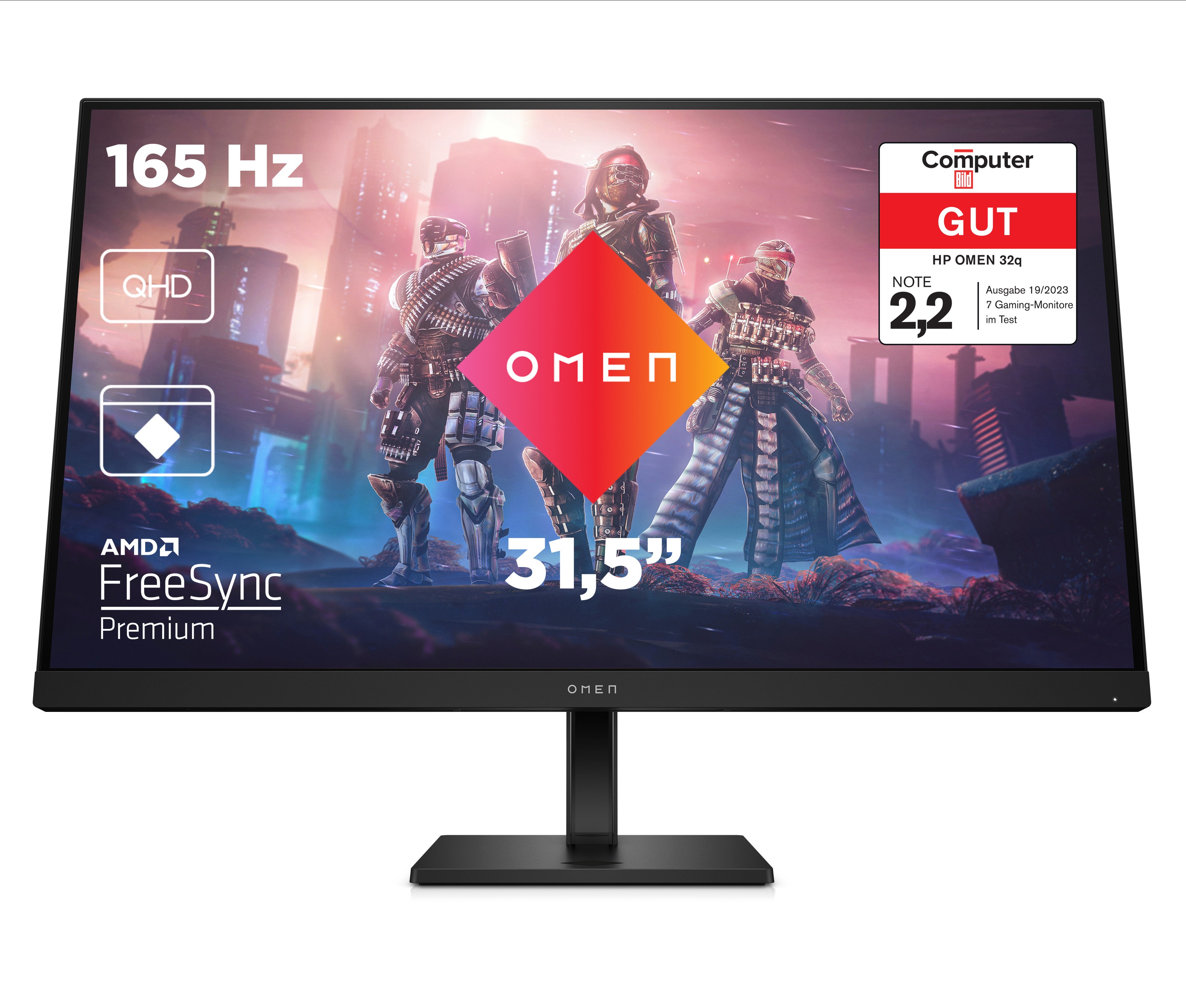 HP Omen 32q Gaming Monitor - IPS, QHD, 165Hz, Höhenverstellung