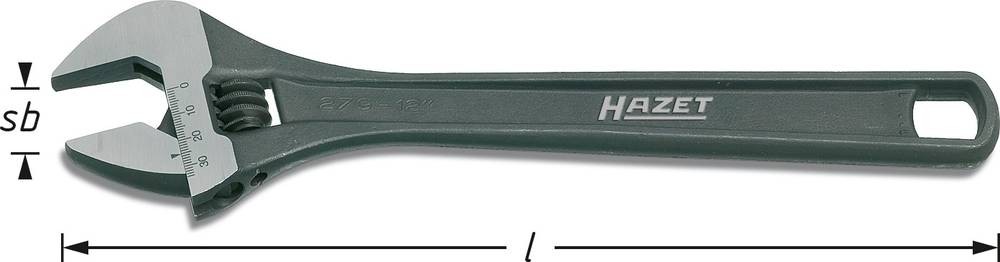 Rollgabelschlüssel 279-8 max.29mm L.206mm m.Einstellskala HAZET