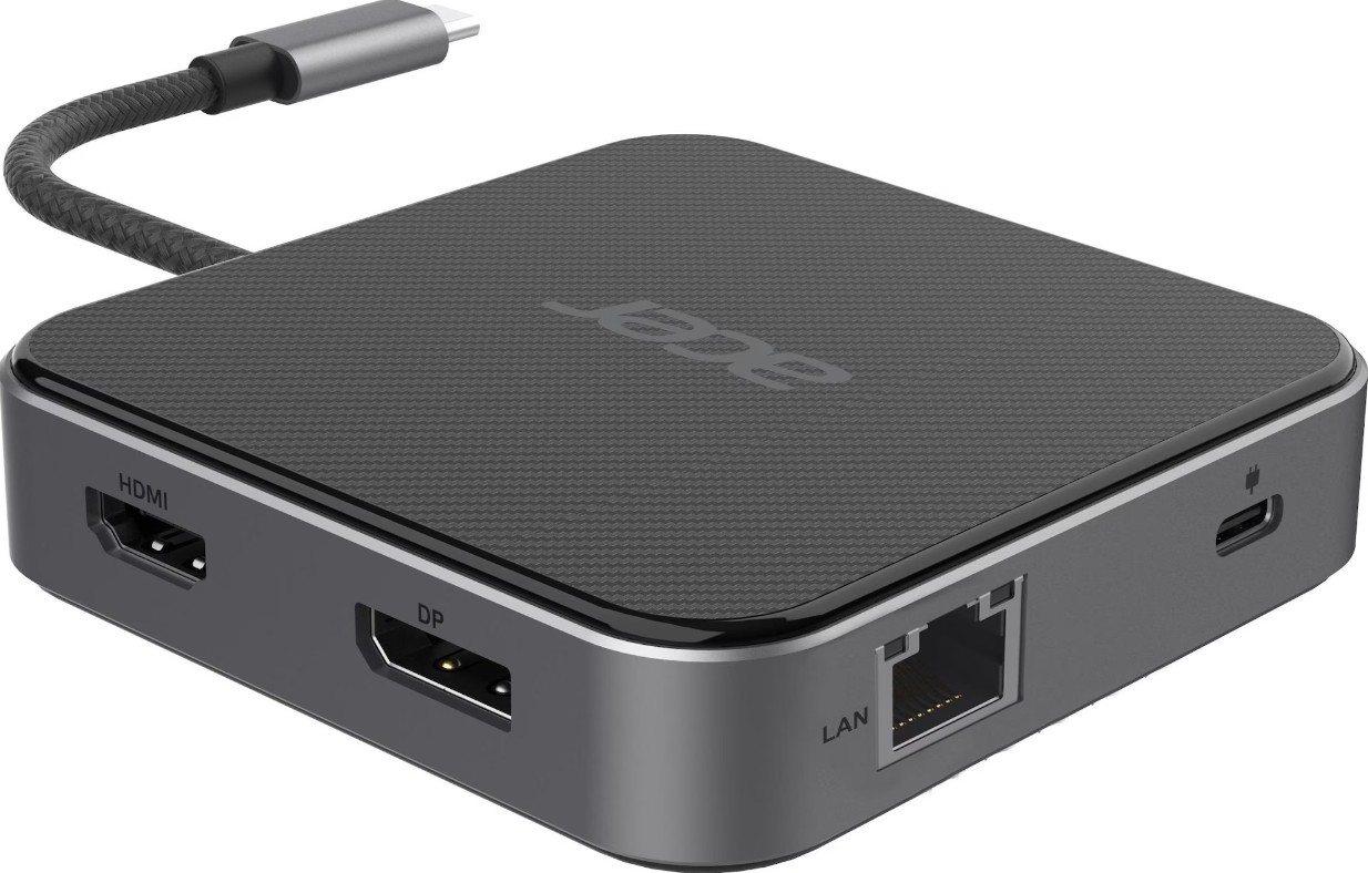 Acer 7-in-1 USB 4 Dongle Wired USB4 Black, Silver - Acer 7-in-1 USB 4