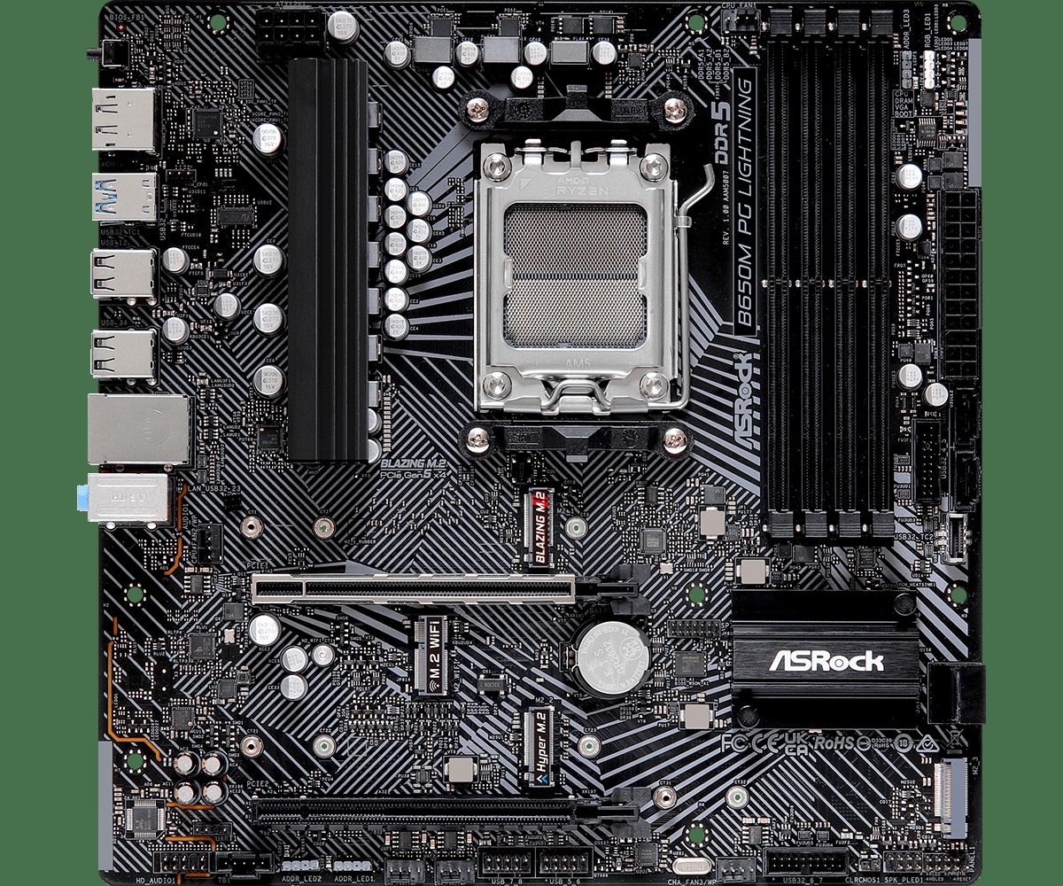 ASRock B650M PG Lightning AMD B650チップセット搭載MicroATXマザーボード