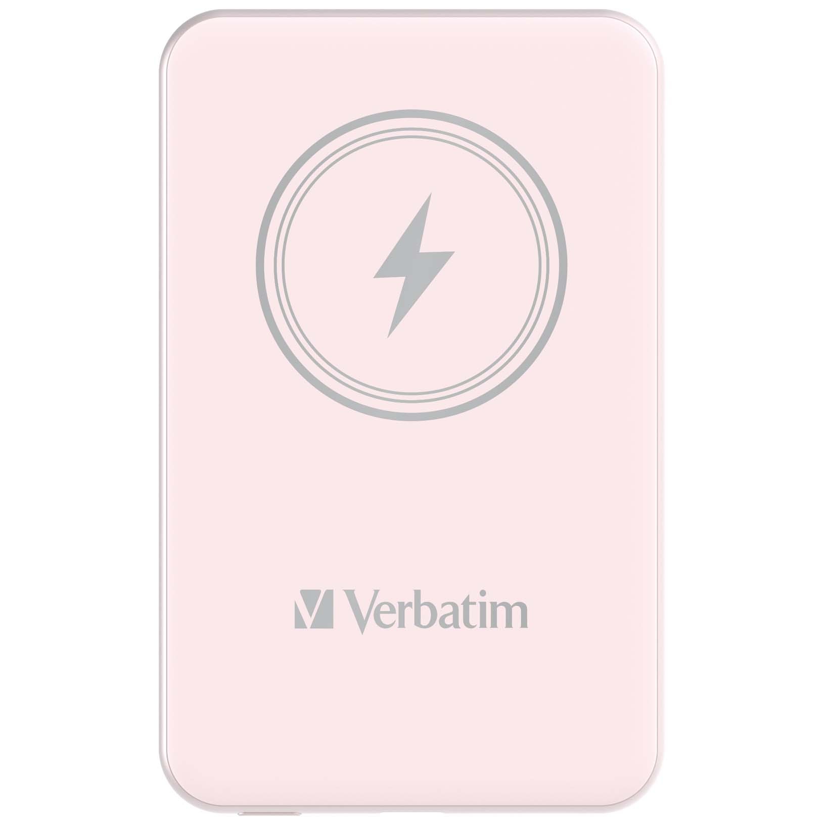 Verbatim Charge 'n' Go Magnetic Wireless Power Bank 5000mAh Pink -