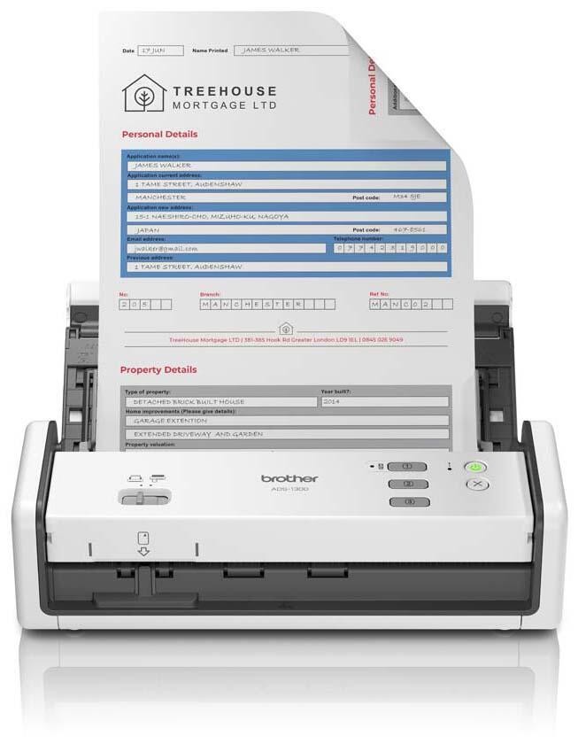 Brother ADS-1300 scanner ADF scanner 600 x 600 DPI A4 White - Brother