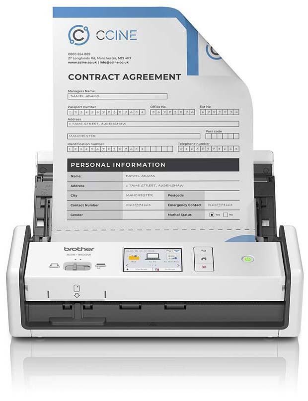 Brother ADS-1800W scanner ADF scanner 600 x 600 DPI A4 White -