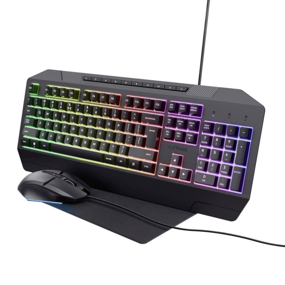 Trust GXT791 Kabelgebunden Gaming-Tastatur, Maus-Set Beleuchtet