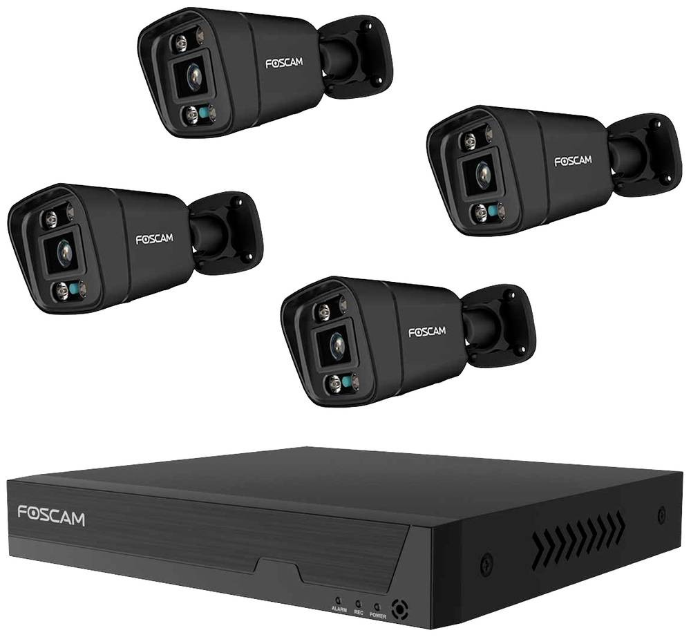 Foscam FN9108E-B4-2T black LAN IP-Überwachungskamera-Set 8-channel