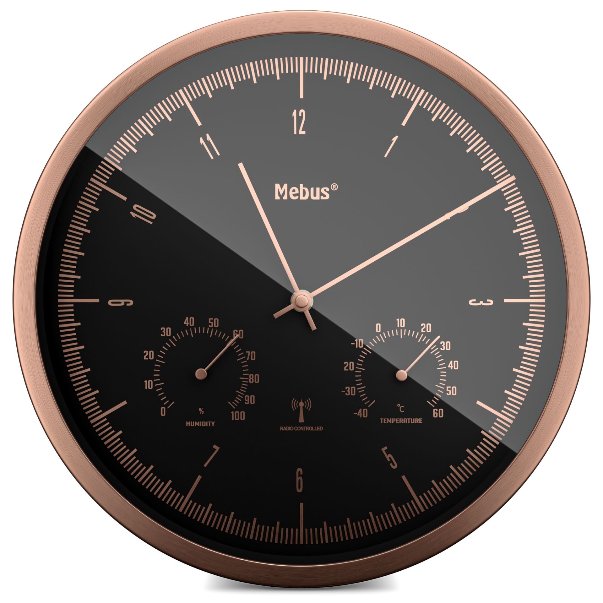 Mebus 19778 Funkwanduhr mit Thermo-Hygrometer