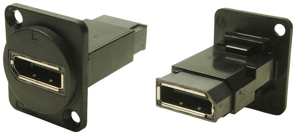 Cliff FT BLACK METAL DISPLAYPORT F-F CSK Adapter, Buchse, Einbau