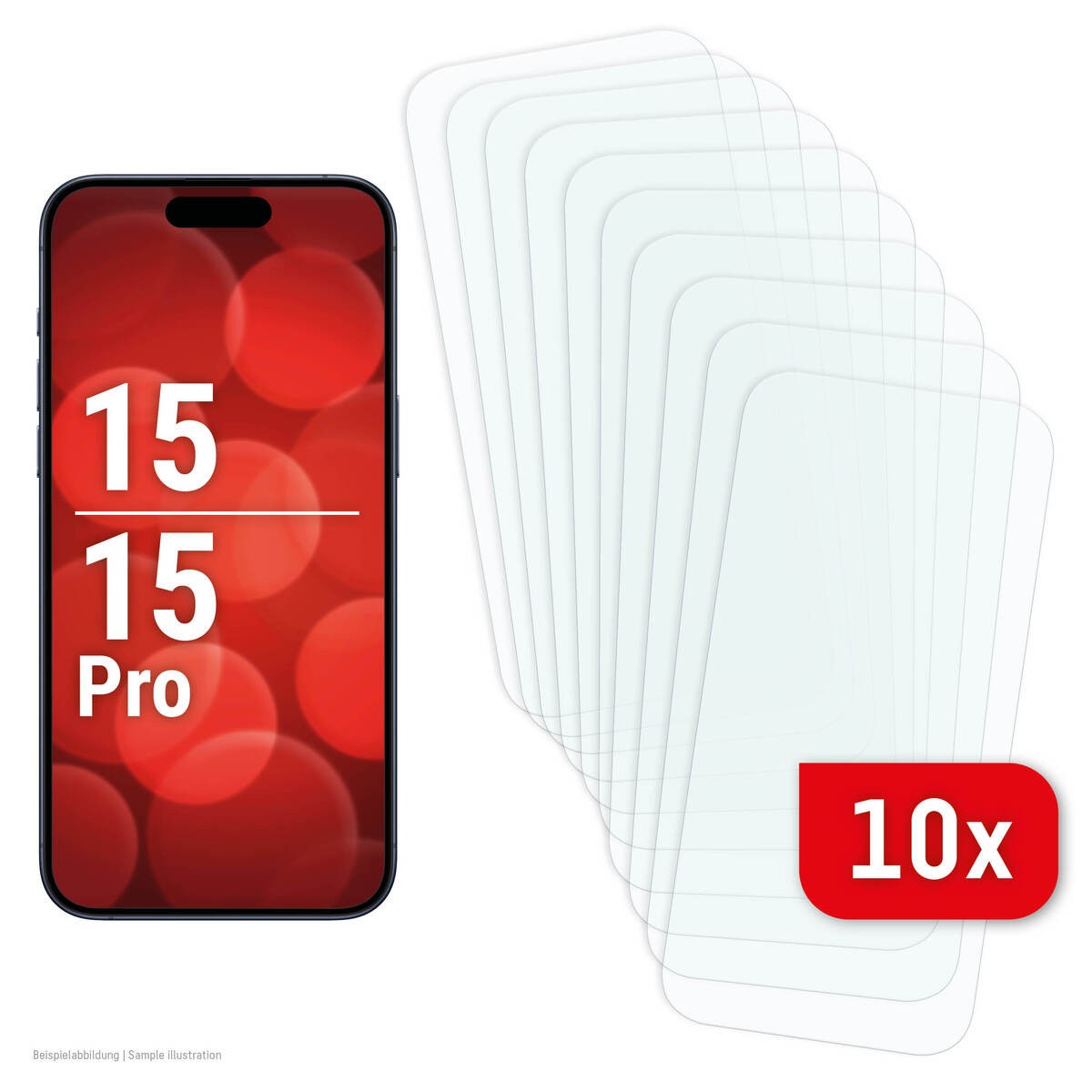 E.V.I. Displex Service-Kit 10x Real Glass iPhone 15/15 Pro/16 -