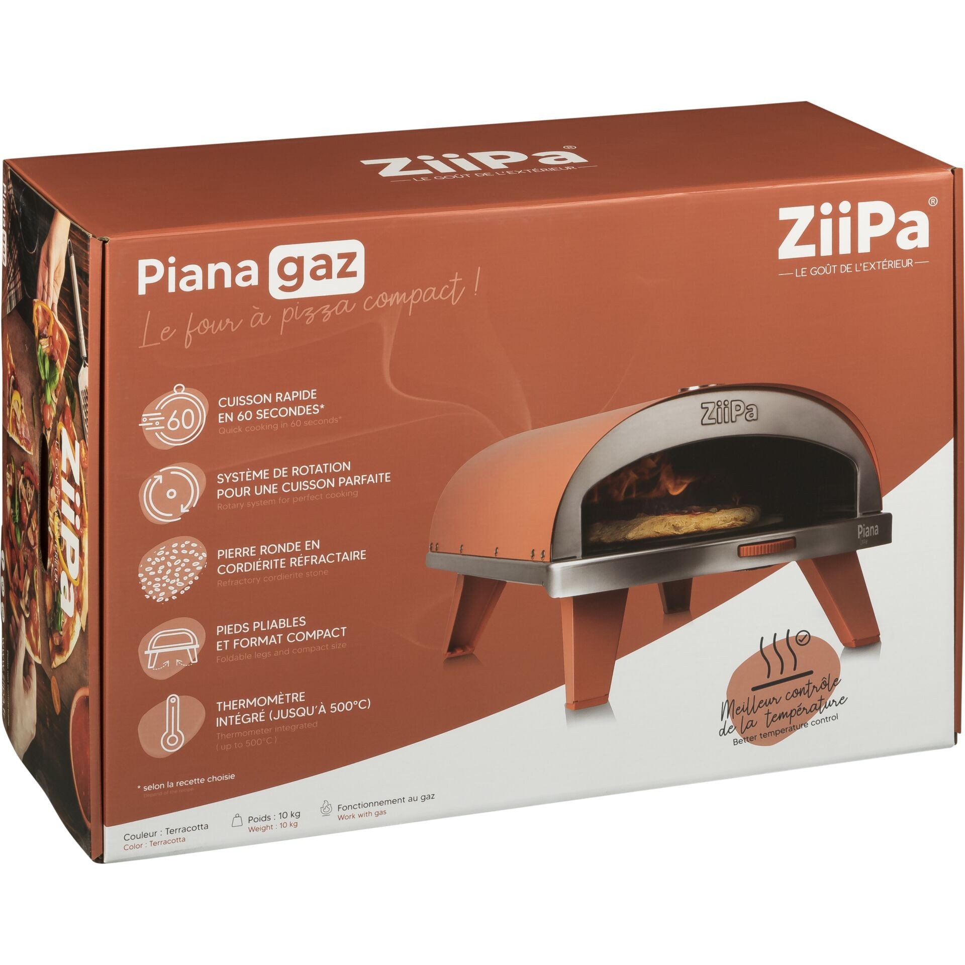 ZiiPa Piana Gas-Pizzaofen Farbe Terrakotta