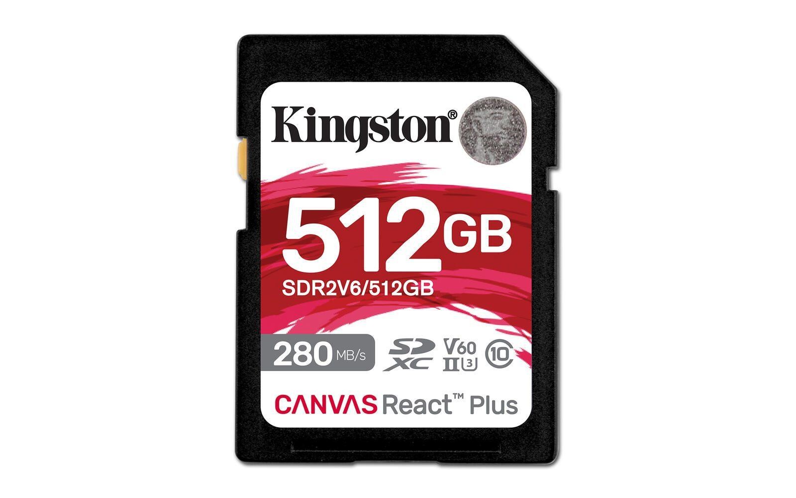 Kingston Technology 512GB Canvas React Plus SDXC UHS-II 280R/150W U3