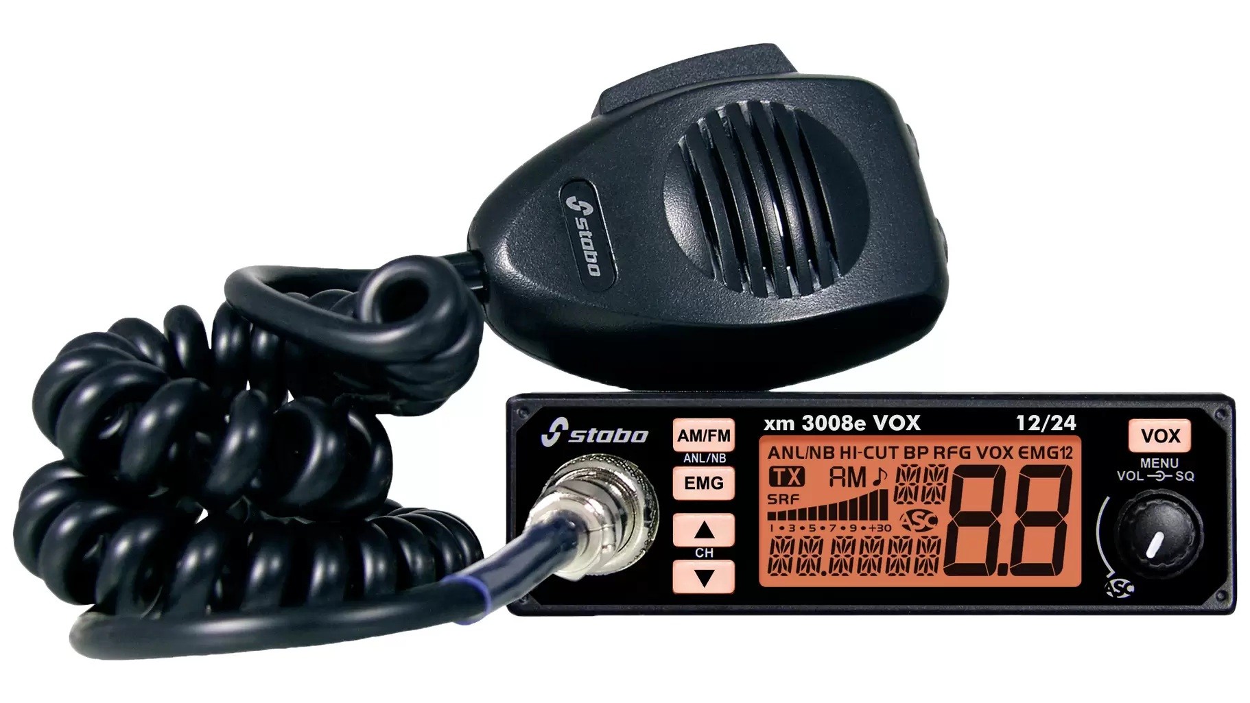 Stabo xm 3008e VOX 12/24 two-way radio 40 channels Black - Stabo xm