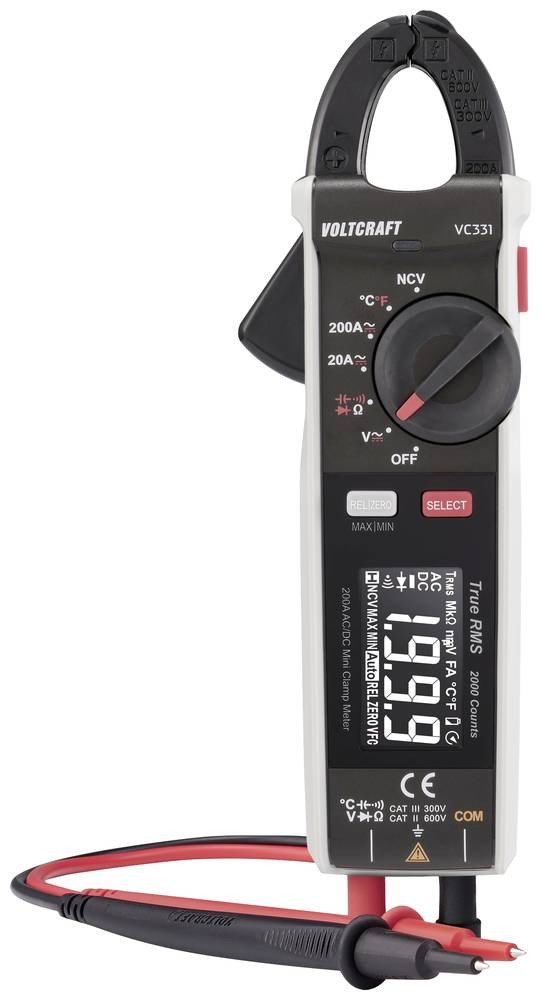 VOLTCRAFT VC-331 Stromzange CAT II 600 V, CAT III 300V Anzeige (