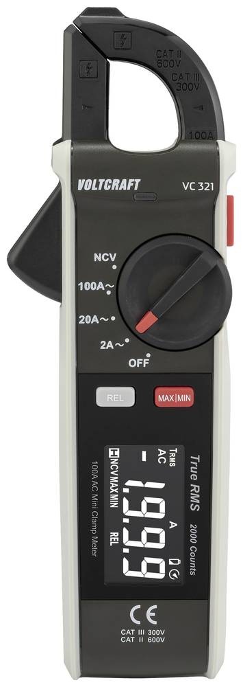 VOLTCRAFT VC-321 Stromzange CAT II 600 V, CAT III 300V Anzeige (