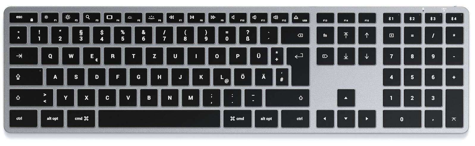 Satechi Slim X3 Bluetooth Tastatur Deutsch, QWERTZ Anthrazit