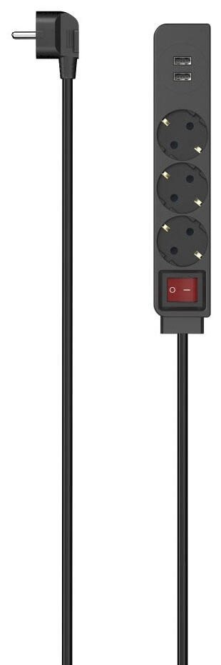 Hama 00223182 power extension 1.4 m 3 AC outlet(s) Indoor Black -