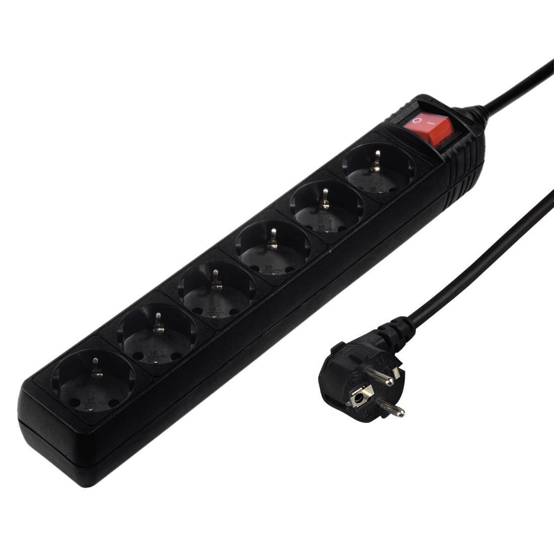 Hama 00223156 base múltiple 3 m 6 salidas AC Interior Negro - Hama