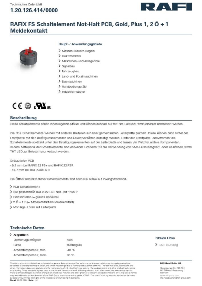 RAFI X FS Series Contact & Light Block for Use with SMT LED, 35V, 2