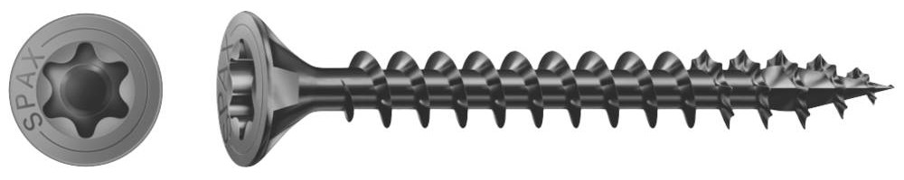 SPAX 1191040400603 Holzschraube 4mm 60mm T-STAR plus Stahl negro BLAX