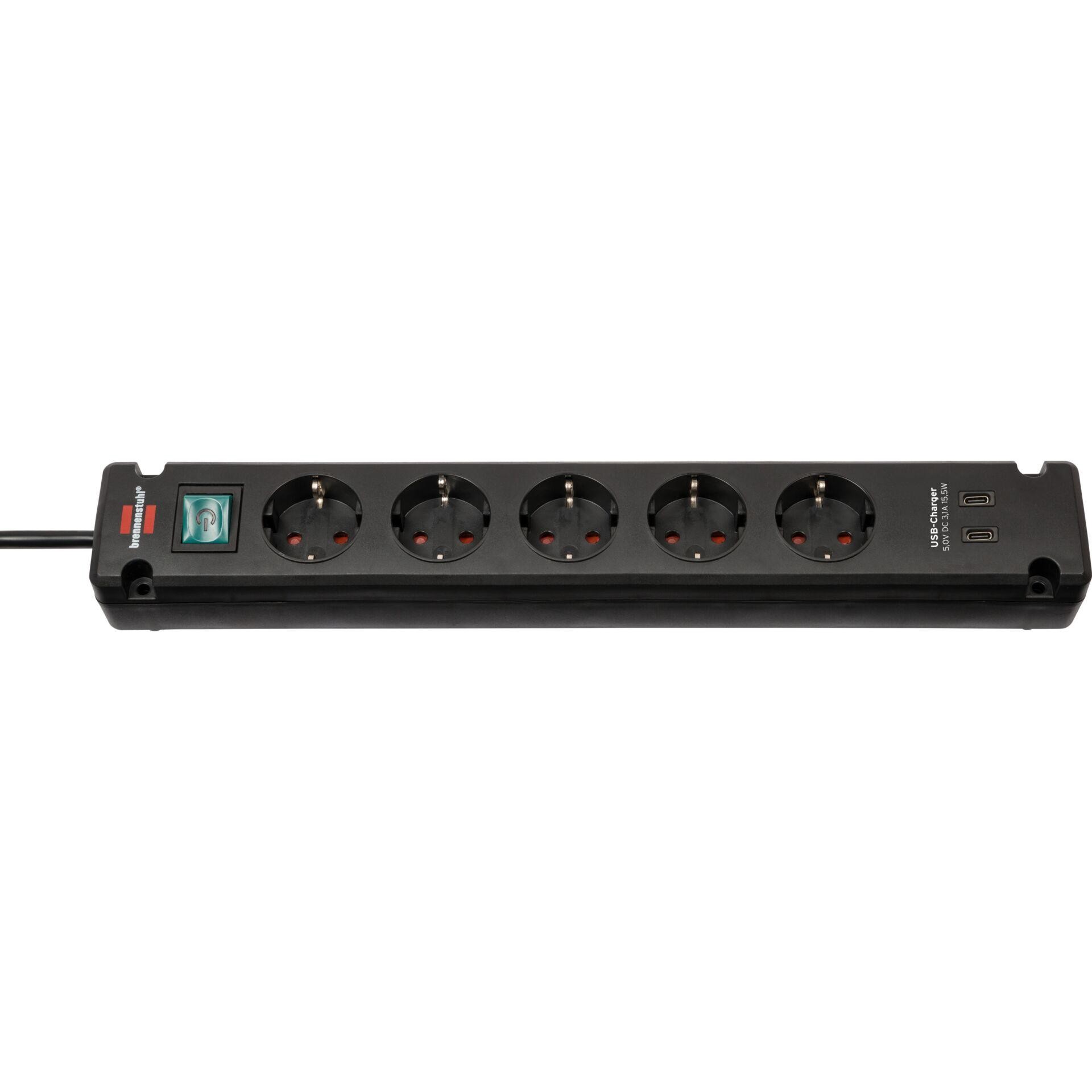 Brennenstuhl 1150660415 power strip with Schalter black Schutzkontakt