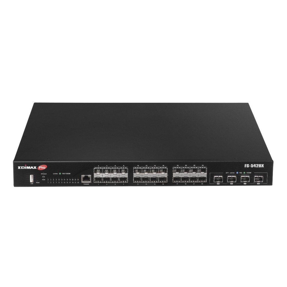 Edimax FS-5428X network switch Managed L2+ 1U Black - Edimax FS-5428X,