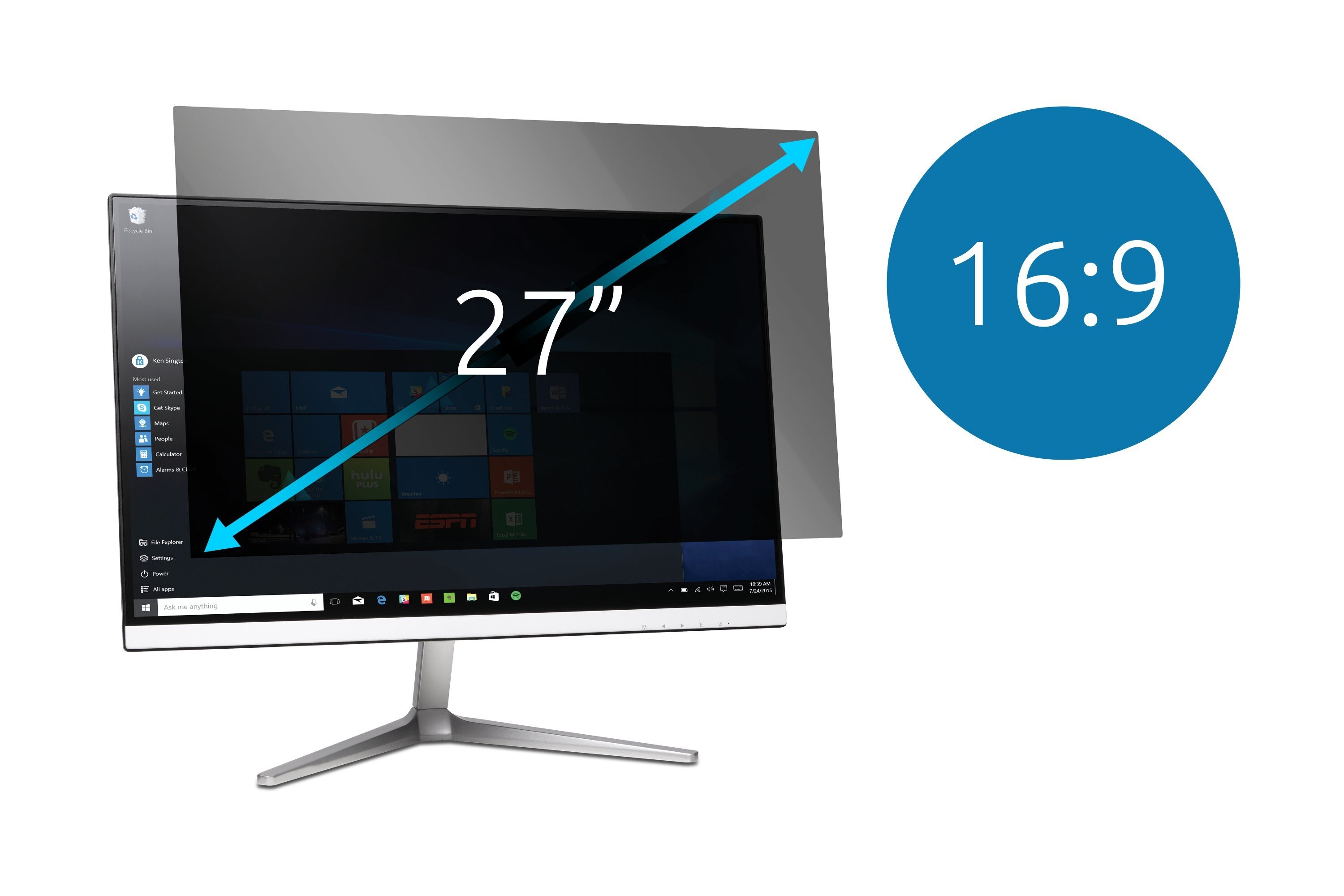 Kensington Blickschutzfilter 2-Wege remov. 27" 16:9