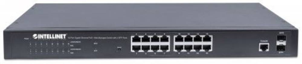 Intellinet 16-Port Gigabit Ethernet PoE+ Web-Managed Switch with 2
