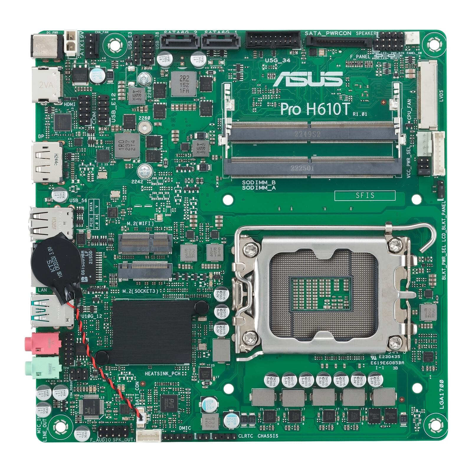 ASUS PRO H610T-CSM Intel H610 LGA 1700 Thin Mini ITX - ASUS PRO H610T-