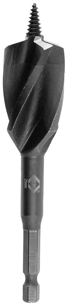 C.K T2946-25 Holz-Spiralbohrer 25mm Gesamtlänge 120mm 6.35 mm,