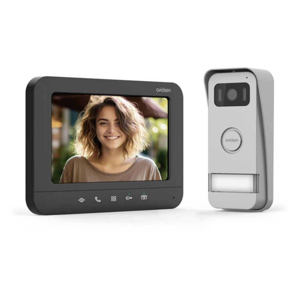 Avidsen PRIMA Video-Türsprechanlage Kabelgebunden Komplett-Set black,
