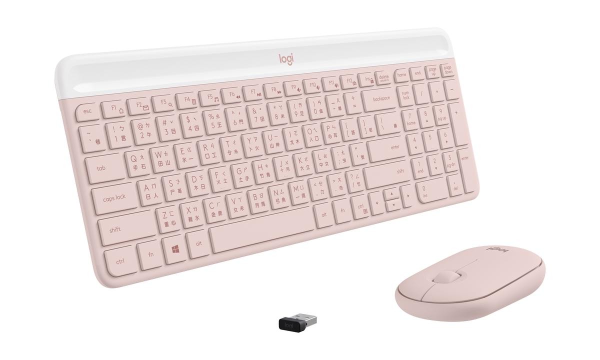 Logitech MK470 Slim Combo QWERTZ-Layout, rosa