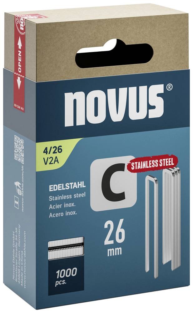Novus Tools 042-0805 Schmalrückenklammern Typ 4 1000 St. Abmessungen