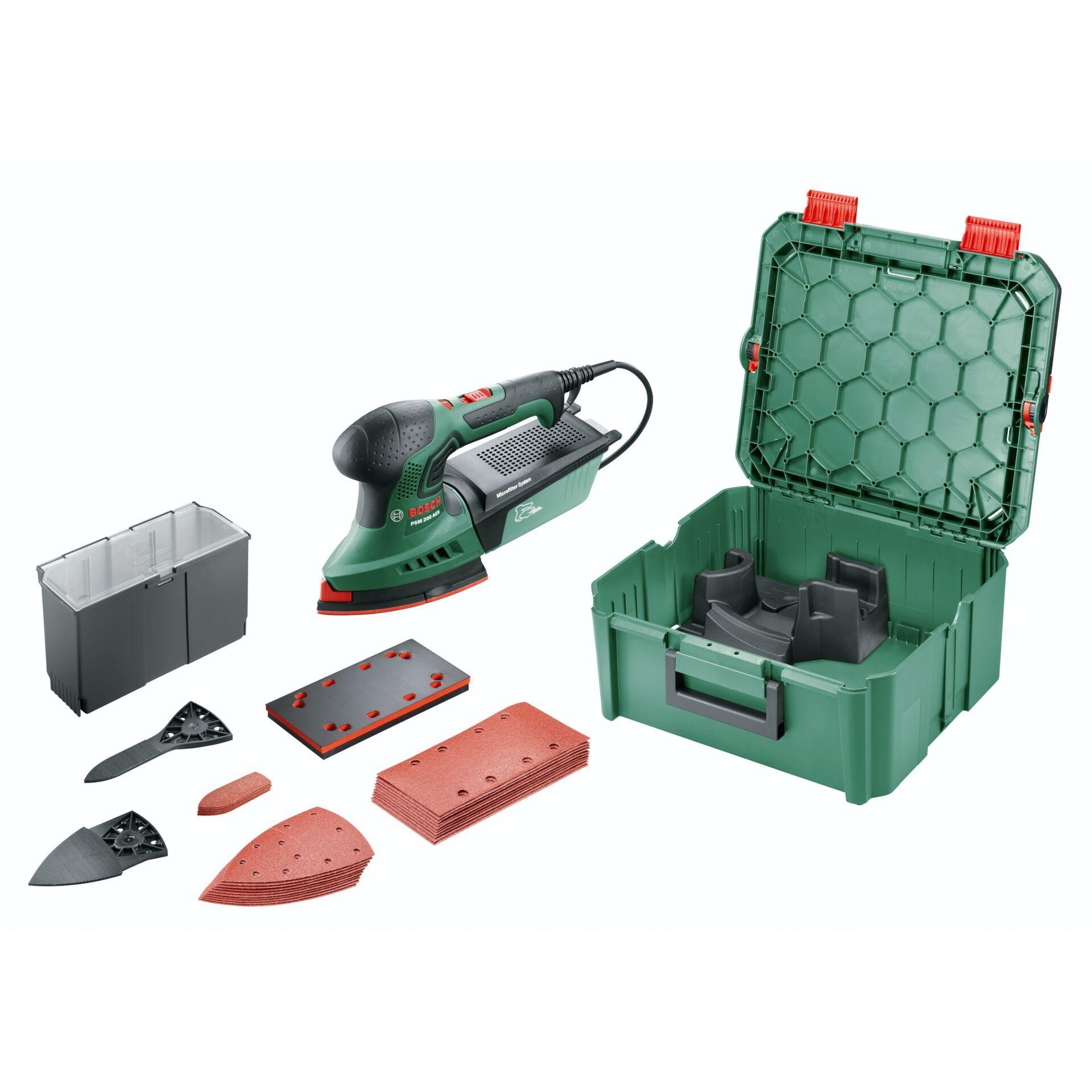 Bosch PSM 200 AES Ponceuse multi usages 26000 tr/min Noir, Vert 200 W