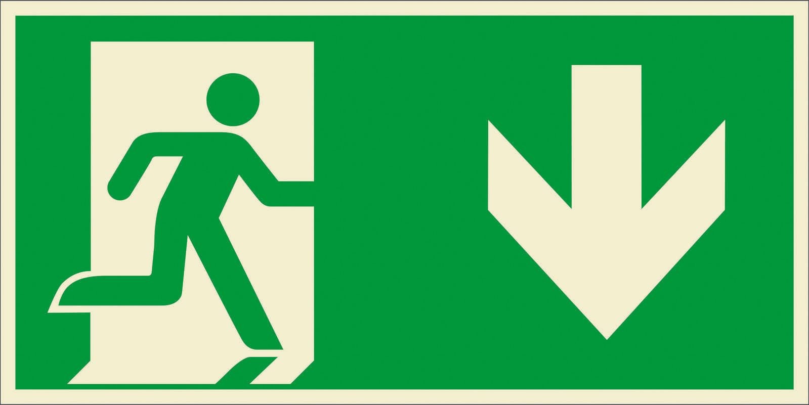 SafetyMarking Fluchtwegschild foil Notausgang rechts, abwärts 38.