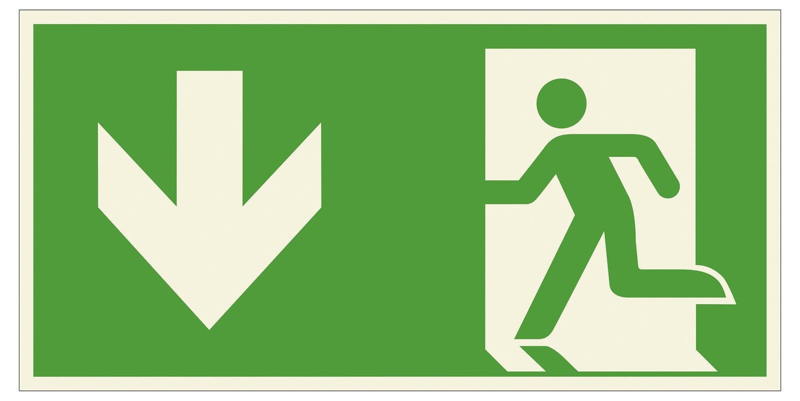 SafetyMarking Fluchtwegschild aluminio Notausgang links, abwärts 15.