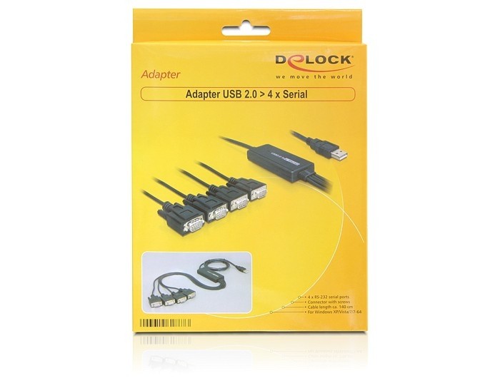 DeLOCK 61887 serial cable Black 1.4 m USB Type-A DB-9 - DeLOCK 61887,