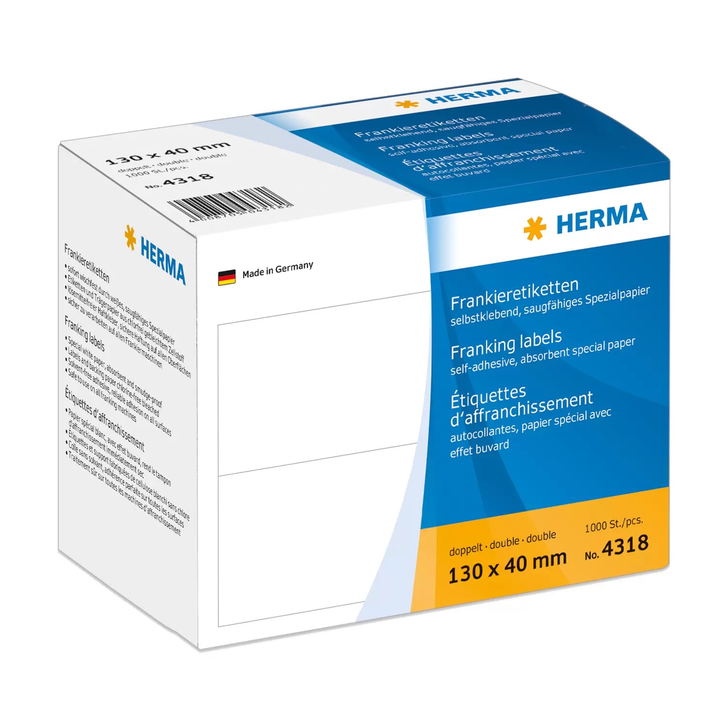 HERMA Franking labels double 130x40 mm 1000 pcs. - HERMA Franking