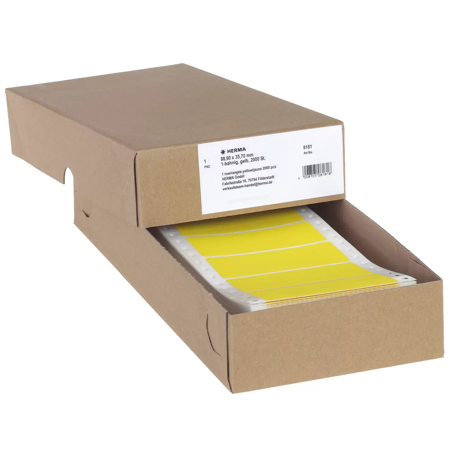 HERMA Computer labels continous 88.9x35.7 mm 1 row yellow paper matt