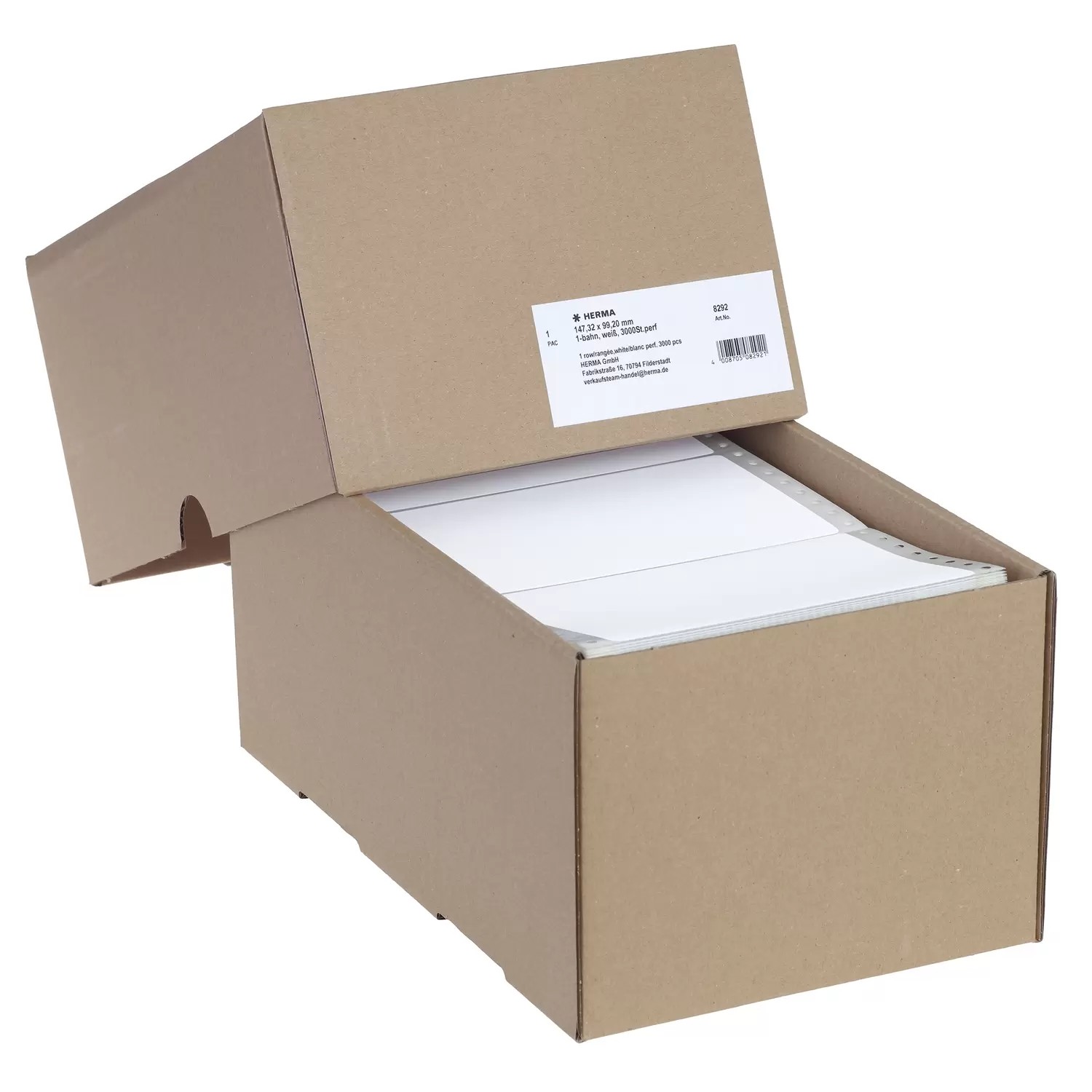 HERMA Computer labels continous 147.32x99.2 mm 1 row white perforated