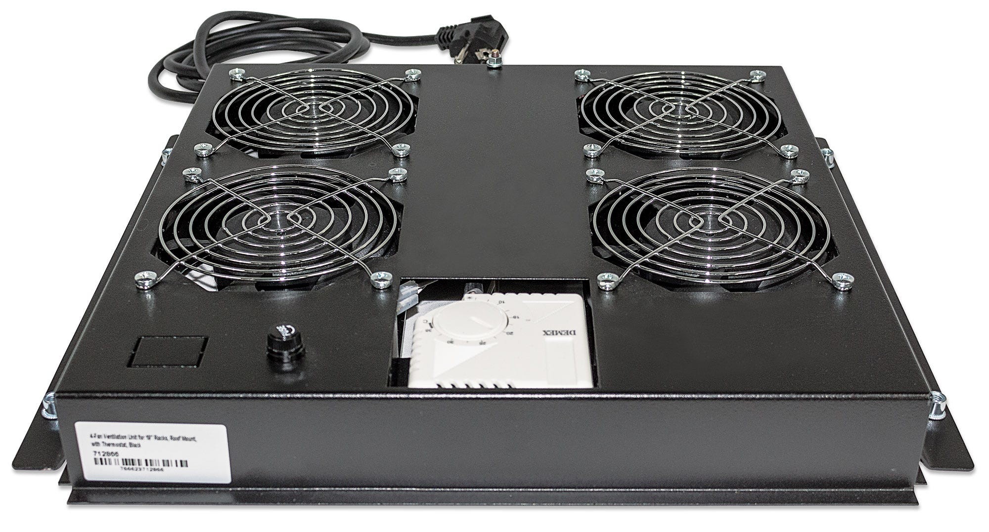 Intellinet 4-Fan Ventilation Unit for 19" Racks, Roof Mount, with