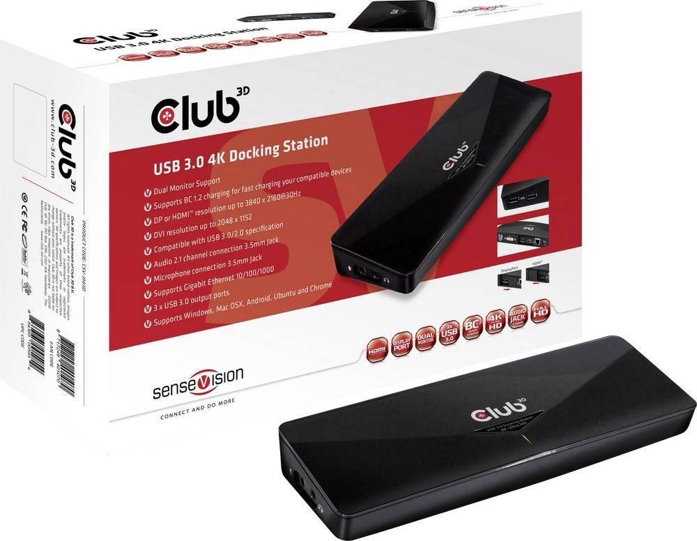 CLUB3D CSV-3103D The Club 3D Universal USB 3.1 Gen 1 UHD 4K Docking