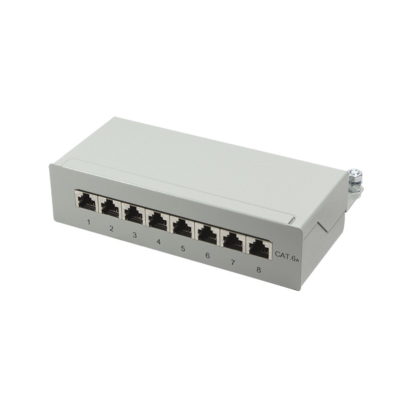 LogiLink NP0018 patch panel - LogiLink NP0018, RJ-45, Cat6A, Grey,