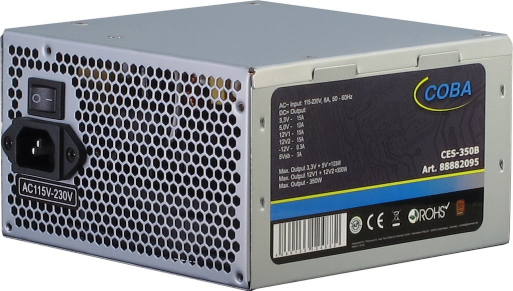 Inter-Tech Coba CES-350B power supply unit 350 W 20+4 pin ATX ATX