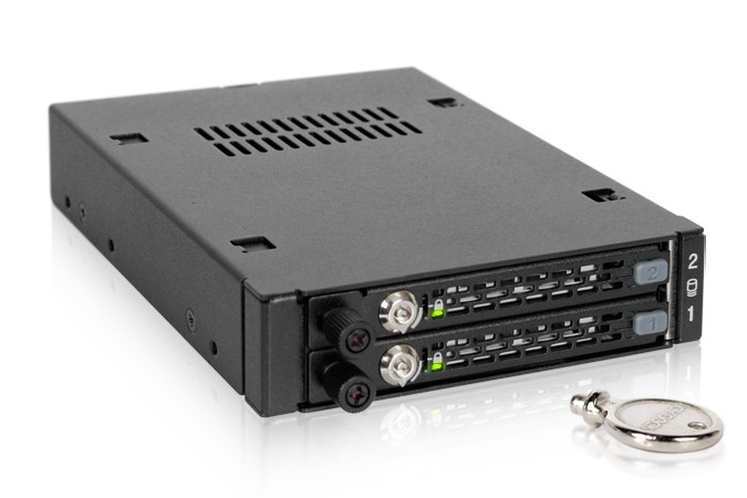 We-Ra. IcyDock 2x6,3cm SATAI-III/SAS HDD&SSD in 1x3,5" Metal