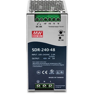 TRENDnet DIN Rail 48V 240W Power Supply for TI-PG80